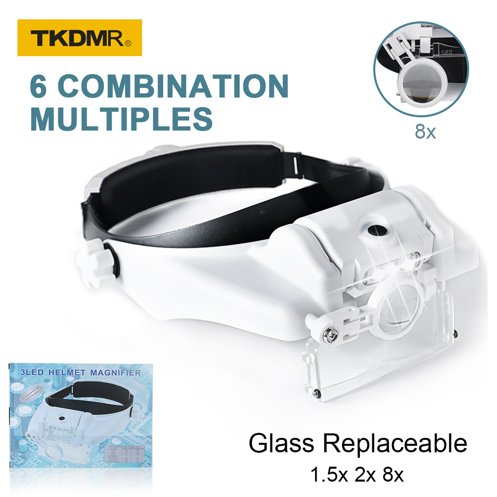 Electronics Repair Glasses - TKDMR 3LED Stirnband Lupe Hände Frei