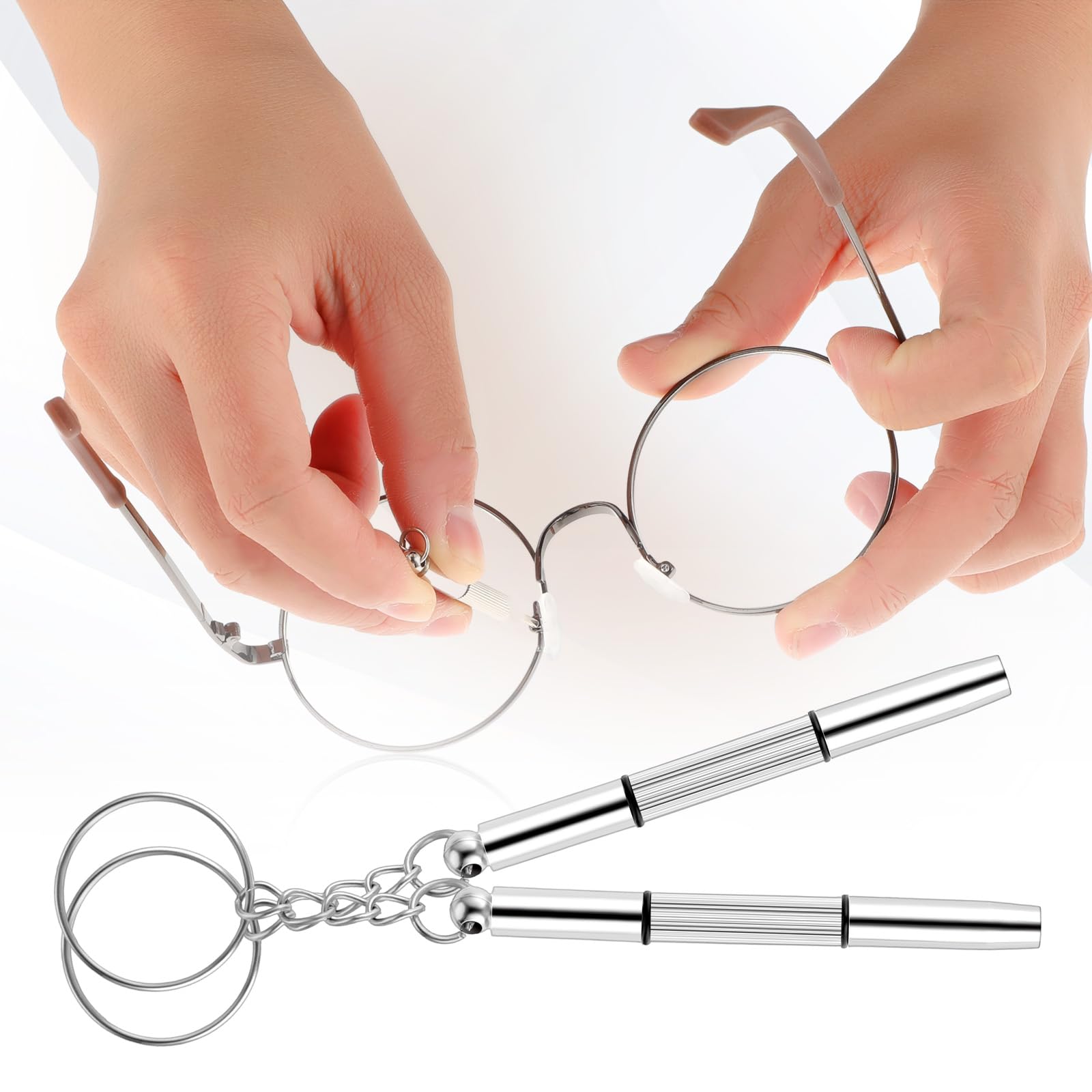 Electronics Repair Glasses - Brillen-Schraubendreher-Reparaturset, Präzisions-3-in-1-Mini-Schraubendreher-Set, Schlüsselanhänger, Brillen, Sonnenbrillen, Sonnenbrillen,