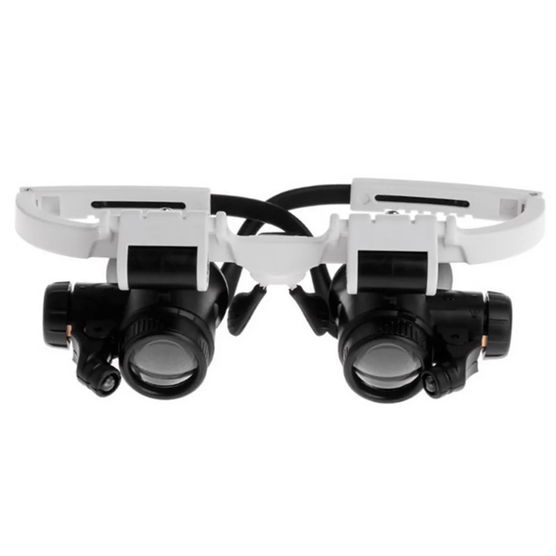 Electronics Repair Glasses - Multilinsen-Stirnband-Lupe mit LED-Beleuchtung, Verstellbare Kopfmontierte Vergrößerungsgläser-Set