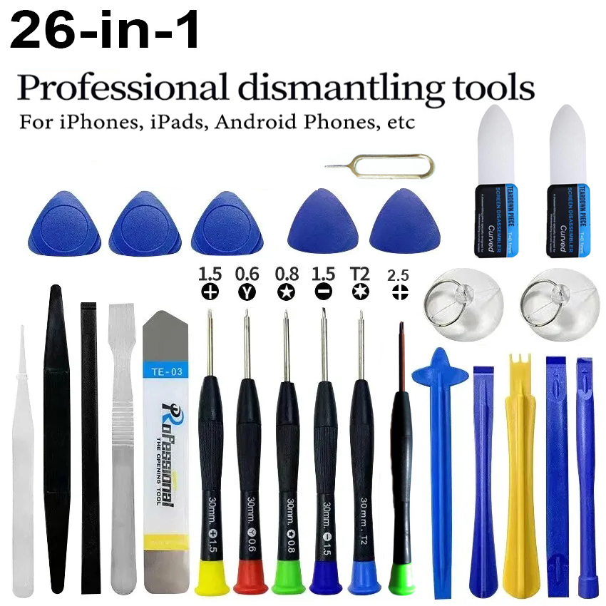 Electronics Repair Training - 26-in-1 Handy-Reparatur-Werkzeugset Professionelles Schraubendreher-Kit mit Hebelwerkzeug