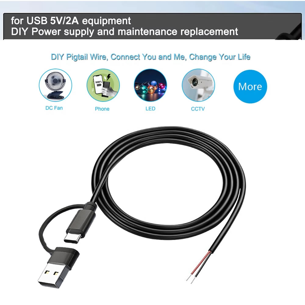 DC 2-poliges Stromkabel USB un – Electronics Repair Glasses Bewertung und Preis